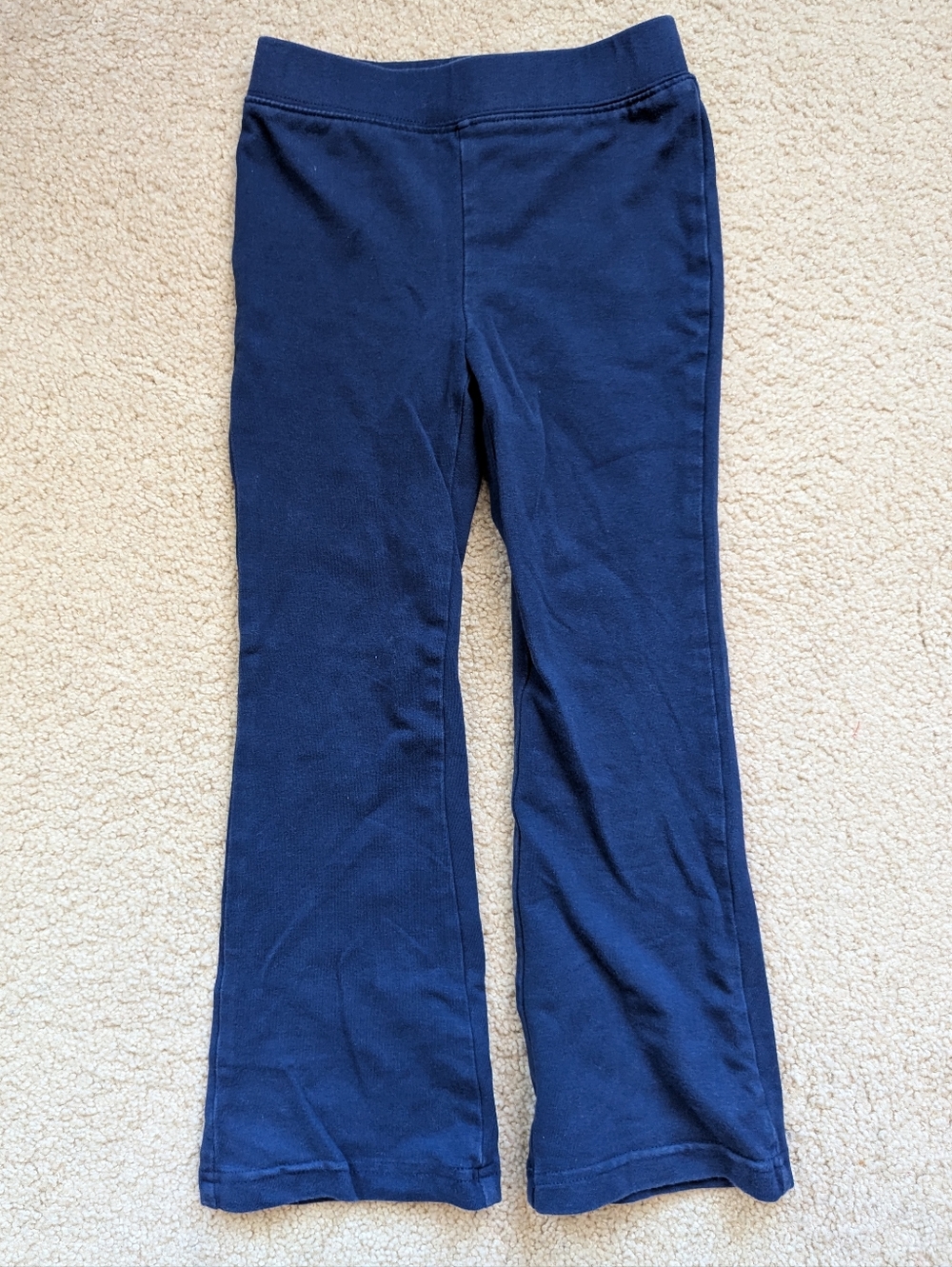 Hanna Andersson Girls Navy Stretch Bootcut Leggings